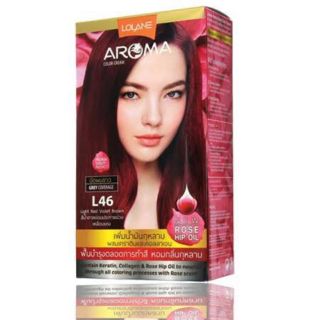 สีโลแลน อโรมา L46 สีน้ำตาลอ่อนประกายม่วงเหลือบแดง