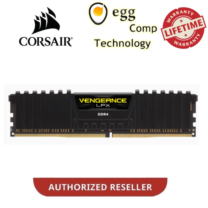 CORSAIR VENGEANCE LPX 8GB DDR4 3600MHZ C18 DIMM RAM สีดําสําหรับ RYZEN CMK8GX4M1Z3600C18