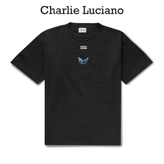 Charlie Luciano เสื้อยืดคอกลม แขนสั้น ทรงหลวม ลายผีเสื้อ แฟชั่นฤดูร้อน สําหรับผู้ชายS-5XL