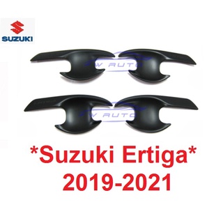 เบ้ารองมือเปิด SUZUKI ERTIGA GL GX 2019 2020 2021 เบ้ากันรอย ซูซูกิ เออติก้า เบ้ามือจับประตู ถาดรองมือเปิดประตู สีดำด้าน