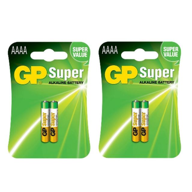 GP Super AAAA Alkaline Battery 2 Pack = 4 pcs.ถ่านอัลคาไลน์ AAAA ของแท้ราคาถูก