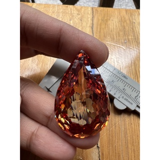 เพชรรัสเซีย พลอย 60กะรัต ตัดสำเร็จ  เนื้อแข็ง CUBIC ZIRCONIA CHAMPANGE COLOR(ความยาว xความกว้าง 20x30 มิลลิเมตร