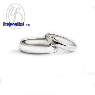 Finejewelthai-แหวนคู่-แหวนเงินแท้-แหวนเกลี้ยง-Couple-Silver-Ring - RC1413_1400 (สามารถเลือกสีตัวเรือนได้)