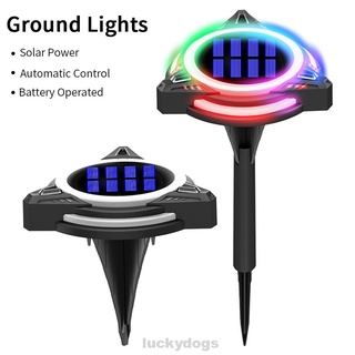 2pcs/set Yard Lawn Solar Powered Path Color Changing Easy Install Outdoor Garden Floor Decking Ground Lights