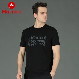 เสื้อยืดแขนสั้น ผ้าฝ้าย ระบายอากาศได้ดี พิมพ์ลาย Marmot Marmot แฟชั่นสําหรับผู้ชายS-5XL