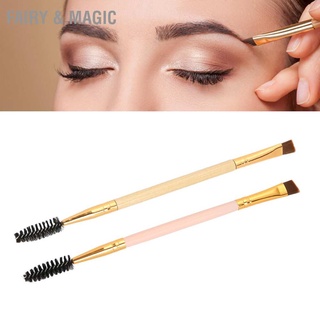 Fairy &amp; Magic Double Ended Eyebrow Eyelash Brush Angled Brow Makeup Cosmetic