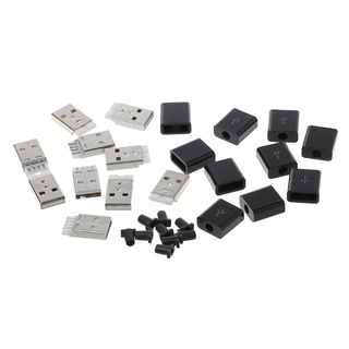 Nevada อะแดปเตอร์ปลั๊กซ็อกเก็ตเชื่อมต่อ USB 2.0 Type A ตัวผู้ 4P พร้อมเปลือกพลาสติก DIY 10 ชิ้น