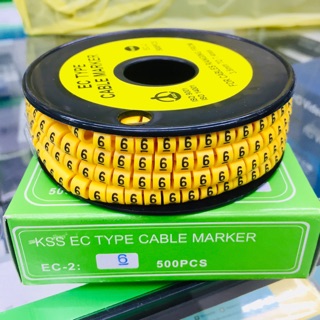 Type Cable marker เบอร์ 6 (500อัน) อย่างหนา