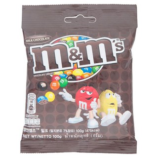 🔥ยอดนิยม!! เอ็มแอนด์เอ็ม ช็อกโกแลตนมเคลือบน้ำตาลสีต่าง ๆ 100กรัม M&amp;M Coated Chocolate Milk Chocolate 100g