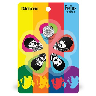 DAddario® ปิ๊กกีตาร์ ลายศิลปิน The Beatles (1 แพ็ค มี 10 ตัว, หนา 0.5 มม) รุ่น 1CWH2-10B6 ** Limited Edition **