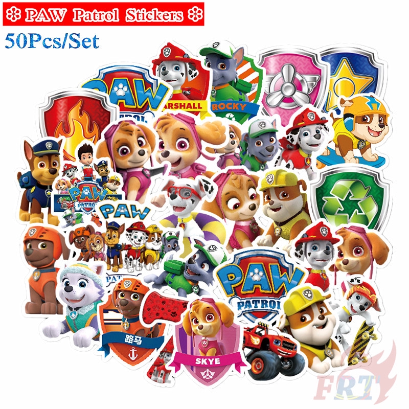 PAW Patrol Series 01 สติ๊กเกอร์ 50Pcs/Set Cartoon TV Shows DIY Fashion Waterproof Mixed Luggage Laptop Skateboard Doodle Decals สติ๊กเกอร์