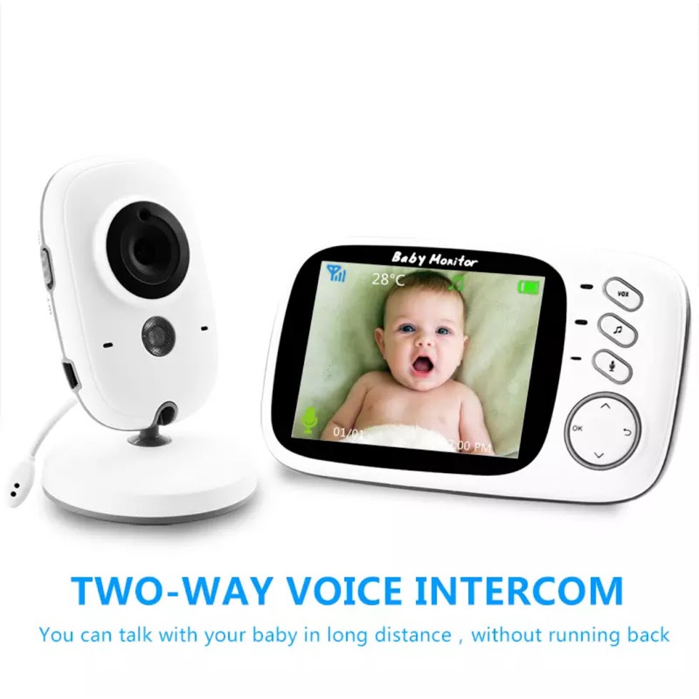 พร้อมส่งจากไทย VB603 Video Baby Monitor 2.4G ไร้สาย LCD ขนาด 3.2 นิ้ว 2 WAY Talk Night Vision การเฝ้าระวังความปลอดภัย