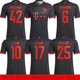 เสื้อกีฬาแขนสั้น ลายทีมฟุตบอล Bayern Munchen Third Away FTB 2022-2023 ชุดเหย้า