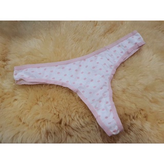 #จีสตริง #gstring #g-string #Thong กางเกงใน ยี่ห้อ Motherhood Maternity สีพื้นครีม จุดชมพูอ่อน มือ 1 ใส่สบาย