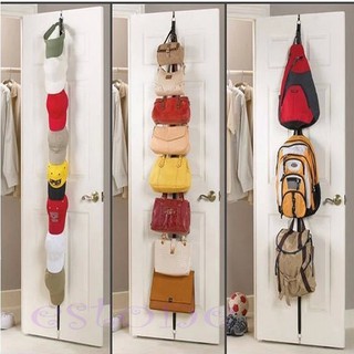 New Door Hat Bag Clothes Rack Holder Organizer Adjustable Straps Hanger 6 Hooks