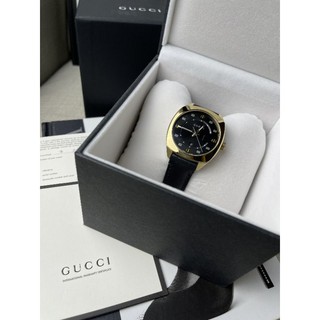 (สด-ผ่อน)🎗แท้100% Gucci GG2570หนังดำขอบทอง⌚