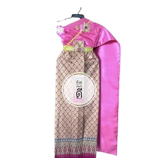 ของแก้บน ชุดไทยแก้บน ชุดไทย สไบ ผ้ามันวาว​ ผ้าถุงลายไทย พร้อมเครื่องประดับ สร้อยคอ สังวาลย์ ชุดไทย แก้บน ชุดขนาดผู้ใหญ่