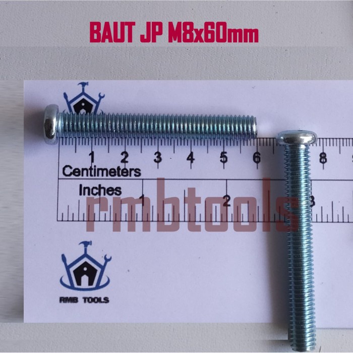 JP M8 x 60 Bolt Pan Machine Screw Plus ไขควง +