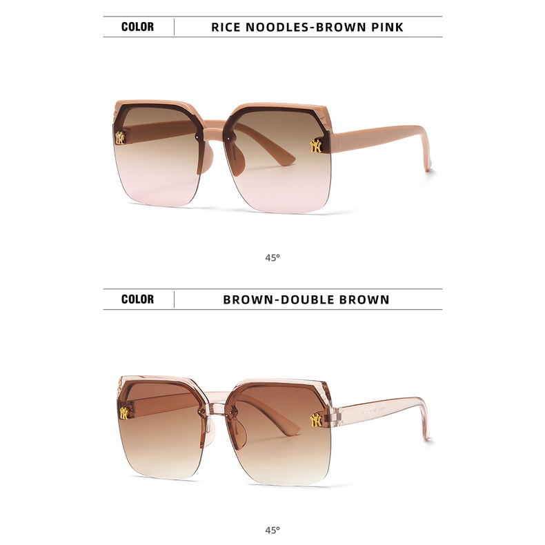 แว่นตากันแดดแฟชั่น กรอบโลหะ ทรงสี่เหลี่ยม ขนาดใหญ่ ไล่โทนสี 2022 - รูปที่ 6