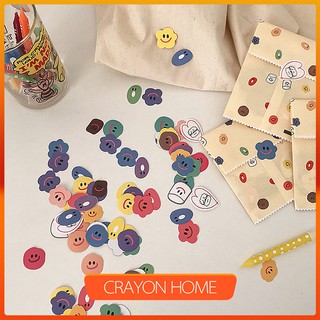 CH丨110PCS Cartoon Cute Mini Eating Smiley Sticker DIY Scrapbooking Album Diary Happy Planner week Decoration Sticker