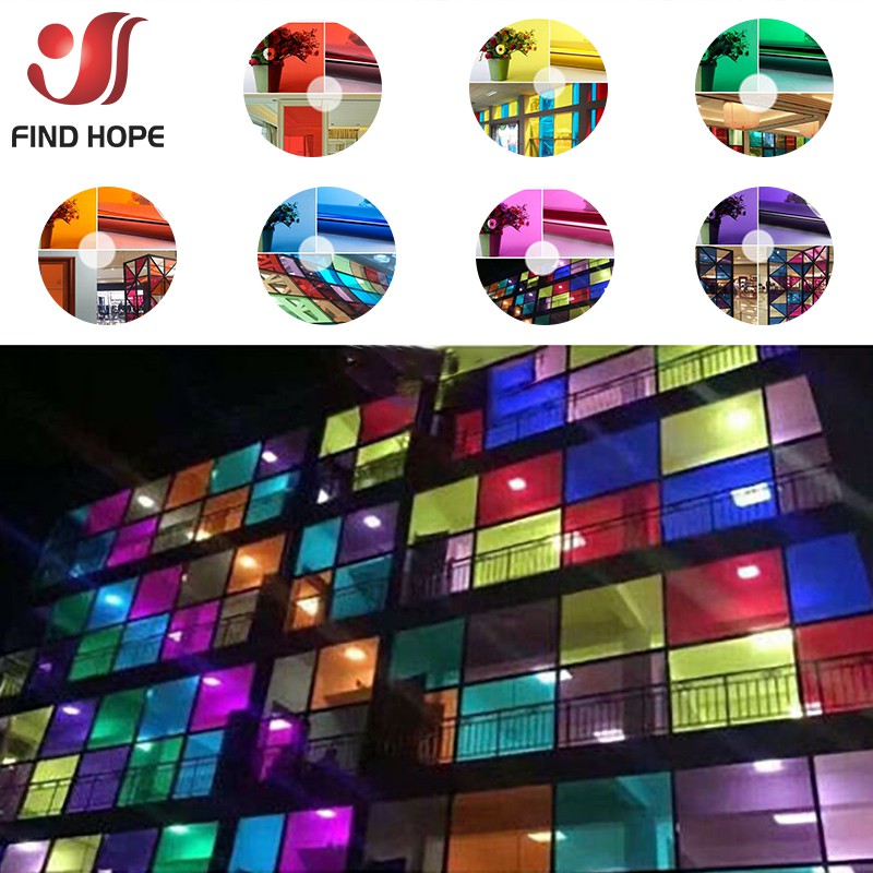 โปร่งใส Colourful หน้าต่างฟิล์มคราบแก้ว Tint Self กาวตกแต่งบ้านม้วน DIY 20/40 ซม