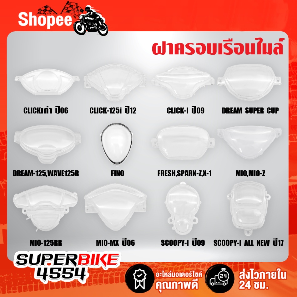 ฝาครอบเรือนไมล์,ฝาครอบไมล์ SCOOPY-I,CLICK-I,CLICK-125i,DREAM,WAVE125R,FINO,FRESH,SPARK-Z,X-1,MIO,MIO-Z,MIO-125RR,MIO-MX