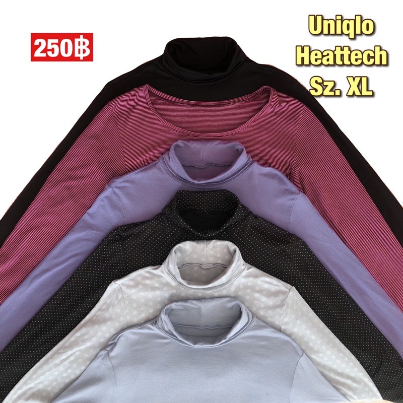 เสื้อคอเต่าฮีทเทค Heatteach Uniqlo ไซส์ XL ของแท้ 💯% 🧺คลีนแล้ว ซัก-รีด (มือสอง) ลองจอน ฮีทเทคยูนิโคล