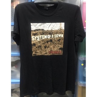 เสื้อยืดผ้าฝ้ายพิมพ์ลายขายดี เสื้อยืดวงSystemOfADownแท้