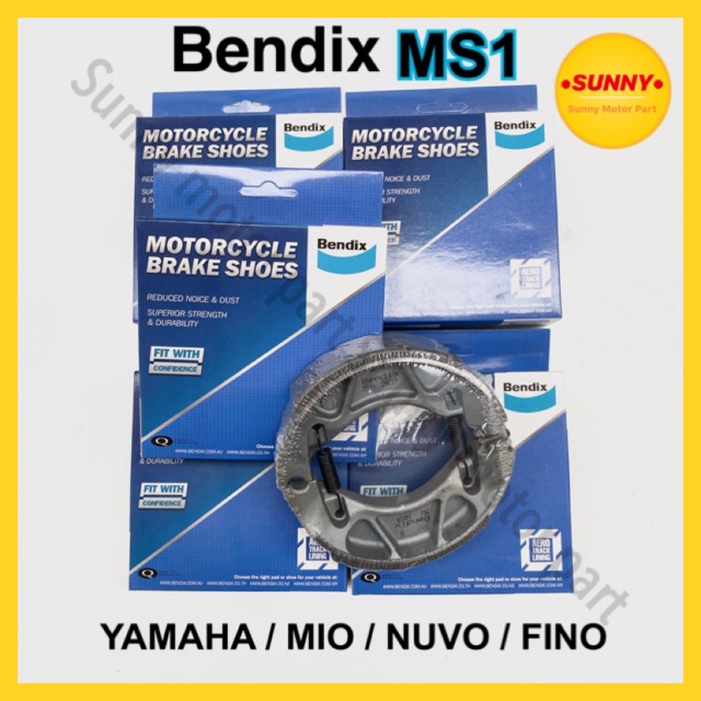 ผ้าเบรคหลัง BENDIX (MS01) แท้ สำหรับรถมอเตอร์ไซค์ YAMAHA / MIO / NOUVO / FINO / AEROX-155 / GRAND FILANO / Q-BIX