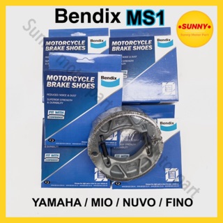 ผ้าเบรกหลัง BENDIX (MS1) แท้ สำหรับรถมอเตอร์ไซค์ YAMAHA / MIO / NOUVO / FINO / AEROX-155 / GRAND FILANO / Q-BIX ผ้าเบรคหลัง มีโอ ฟีโน่  ฟีลาโน่