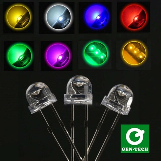 LED 5mm UltraBright  หมวกฟางไดโอดเปล่งแสงขนาด 5mm แดงใส เขียวใส น้ำเงินใส เหลืองใส ส้มใส ม่วงใส ชมพูใส ขาวใส วอมไวท์