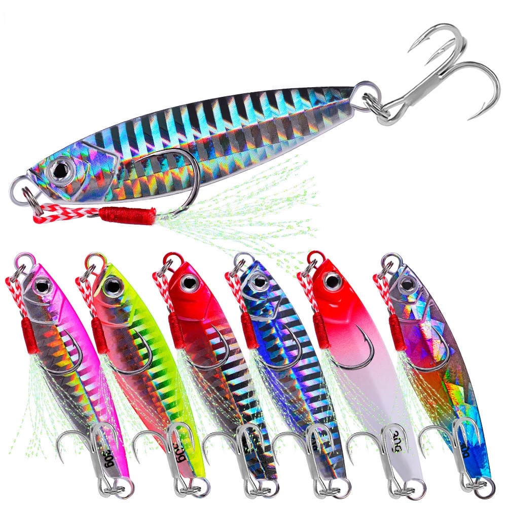 เหยื่อไมโครจิ๊ก Jigging Hook Spinner เหยื่อ 7 กรัม / 10 กรัม / 15 กรัม / 20 / 30 จิ๊กเลเซอร์โลหะ เหยื่อจิ๊กทะเล หล่อช้อนตกปลา 1 ชิ้น