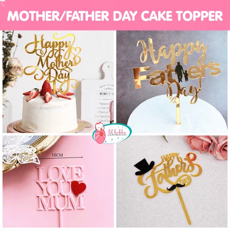 [LIL BUBBA SG] MOTHER DAY FATHER DAY CAKE TOPPER