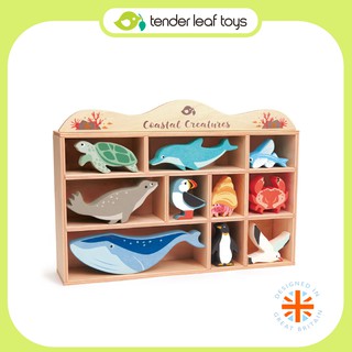 Tender Leaf Toys ของเล่นไม้ ของเล่นเสริมพัฒนาการ ชุดสัตว์ท้องทะเล Coastal Creatures