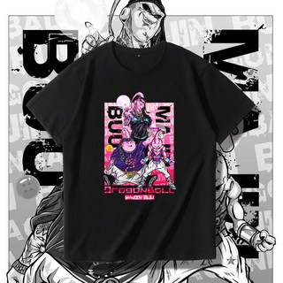 เสื้อยืด Tide แบรนด์ Dragon Ball Demon Buu เสื้อยืดการ์ตูนอะนิเมะร่วมแขนสั้นชายเกาหลีนักเรียนแนวโน้มหลวมครึ่งแขน