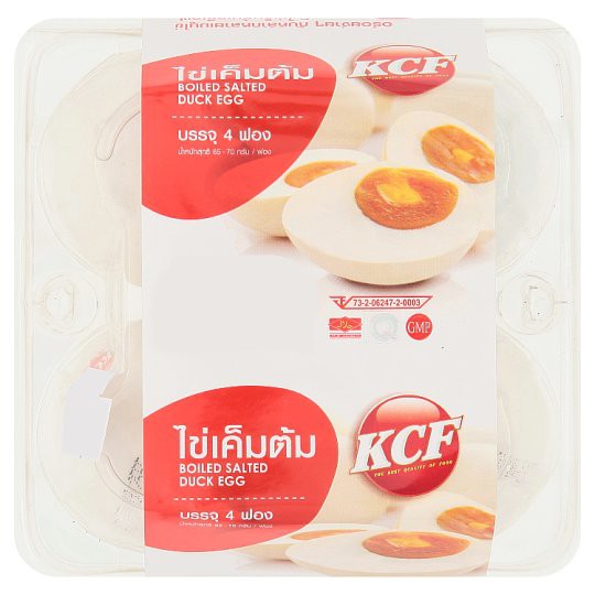 ✨นาทีทอง✨ เคซีเอฟ ไข่เป็ดเค็มต้ม 4 ฟอง KCF, 4 boiled salted duck eggs