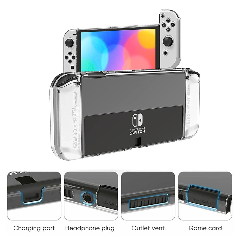 มาใหม่!! เคสใส และเคสใสกากเพชร Nintendo Switch OLED ขาตั้งได้และใส่ dock ได้