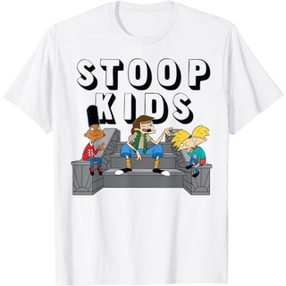 เสื้อยืดผ้าฝ้ายพรีเมี่ยม เสื้อยืด พิมพ์ลายกราฟิก Nickelodeon Hey Arnold Stoop