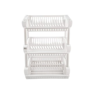 ชั้นคว่ำจานพลาสติก 3 ชั้น CSP 249-3 สีขาว DISH RACK PLASTIC 3 TIERS CSP 249-3 WHITE