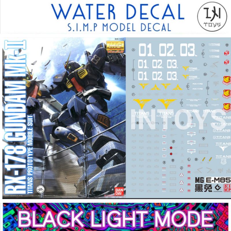 Gundam Decal / Water Decal MG 1/100 Gundam MKII Tatan ยี่ห่อ S.I.M.P. Model Decal @ INTOYS​ KORAT​