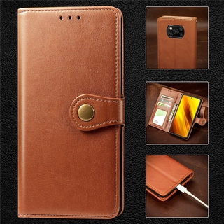 เคสโทรศัพท์กันกระแทก เคสหนังฝาพับ Xiaomi Mi POCO X3 NFC Pro / X 3 NFC X3NFC X3Pro Card Slot Phone Case PU Luxury Leather Wallet Magnetic Attraction Flip Cover Dark Green Casing Stand Holder Bracket