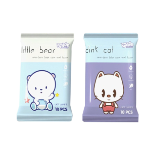 โปรโมชั่น : ถูกมาก ทิชชู่เปียก ทิชชู่ 10แผ่นแพ็ค ใช้กับเด็กได้ Baby wipes กระดาษทิชชู่เปียก กระดาษขนาด 1415ซม.