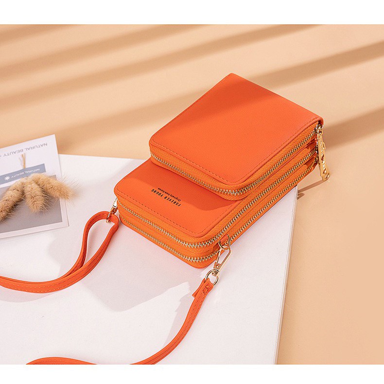 9044 กระเป๋าสะพายข้างผู้หญิง Forever youngพร้อมส่ง ในไทย แฟชั่นเกาหลี ใส่โทรศัพท์ สะพานไหล่ หนังพียู ปรับสายได้