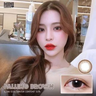 💖 Kitty Kawaii ๑ Falling ค่าปกติ -00 -475 brown gray Contactlens บิ๊กอาย คอนแทคเลนส์ ราคาถูก แถมตลับฟรี