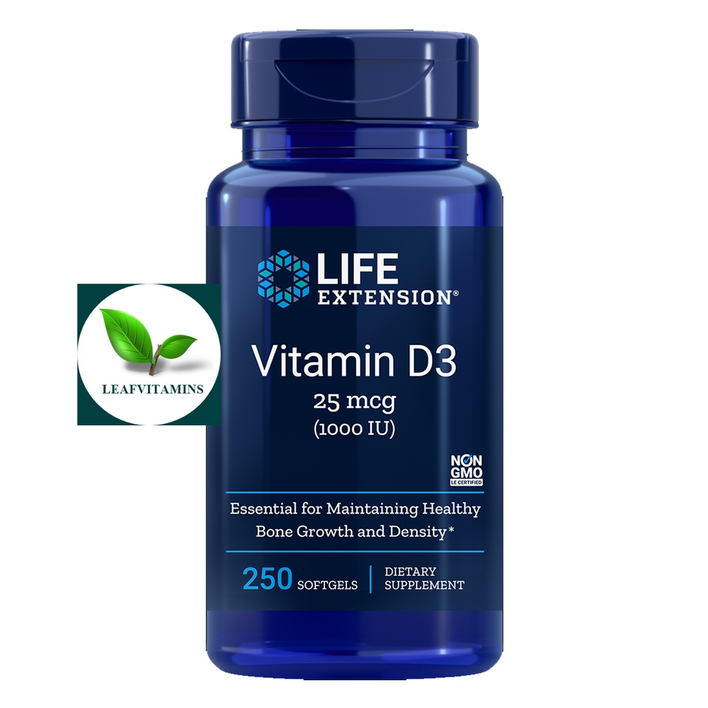 Life Extension Vitamin D3 25 mcg (1000 IU) / 250 Softgels