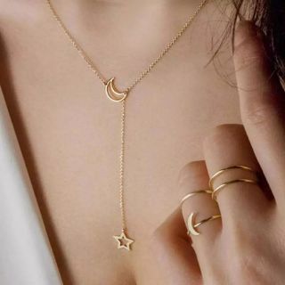 ☆ สร้อยคอมินิมอล พระจันทร์ และ ดวงดาว • Moon Star Minimal Necklace