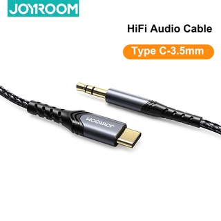 Joyroom USB C ถึง 3.5 มม. สาย AUX สเตอริโอหูฟังประเภท C 3.5 แจ็คอะแดปเตอร์เสียงสำหรับ Samsung S20 Huawei Xiaomi Note 8 ไมโครโฟนในรถยนต์ลำโพงเครื่องขยายเสียงโอนเสียง