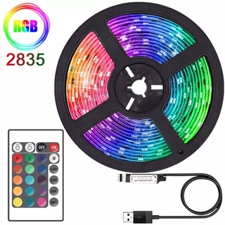 เทปไฟ LED RGB 2835 SMD 1-20 ม. ยืดหยุ่น ริบบิ้น USB สําหรับเพดาน ทีวี ไดโอด LED คริสต์มาส DC5V