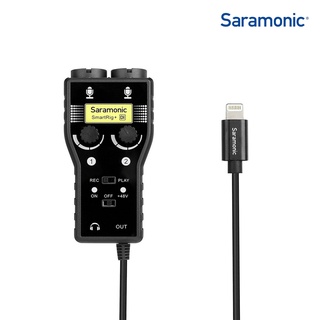 Saramonic SmartRig+ DI อินเทอร์เฟซรวมเสียงไมโครโฟน XLR,6.3มม. 2 ช่อง และTRS 3.5มม.2 ช่องโมโนและสเตอริโอใช้กับ Lightning