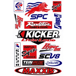 สติกเกอร์แต่งรถ ติดรถยนต์ รถมอเตอร์ไซค์ หมวกกันน็อค โลโก้ สปอนเซอร์ Racing sticker Sponsor ขนาด 27 x 18 cm ST056